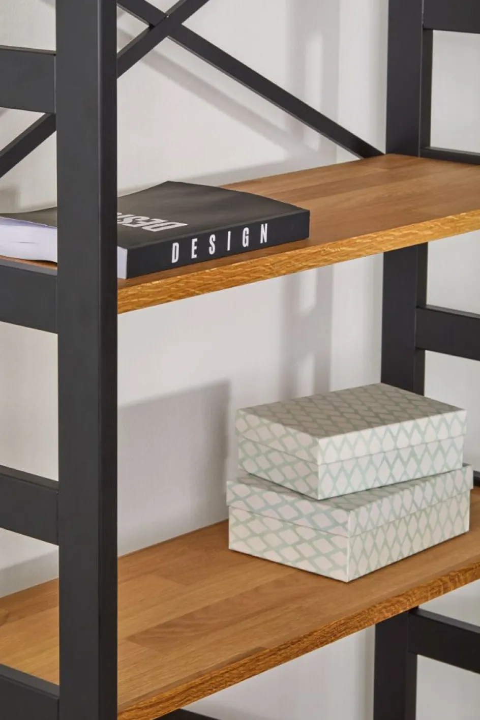 INTRUPÉtagère INTRUP 6 tablettes larges noir/chêne naturel-Royal Oak New