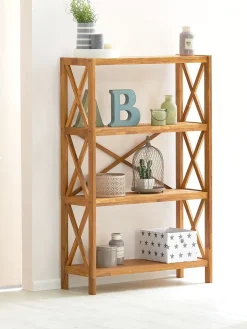 JANNERUPÉtagère JANNERUP 4 tablettes larges coloris chêne naturel-Royal Oak Sale