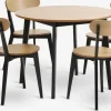 JEGINDJEGIND Ø105 table + 4 JEGIND chaises coloris chêne nat./noir-JYSK