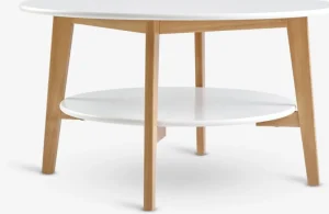 JEGINDTable basse JEGIND Ø80 1 tablette blanc/coloris chêne nat.-JYSK Best