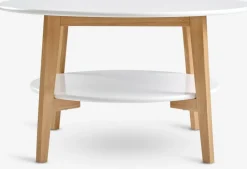 JEGINDTable basse JEGIND Ø80 1 tablette blanc/coloris chêne nat.-JYSK Best