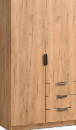 JENSLEVArmoire JENSLEV 96x176 2 portes 3 tiroirs coloris chêne nat.-JYSK Outlet
