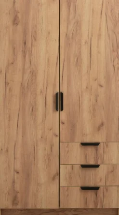 JENSLEVArmoire JENSLEV 96x176 2 portes 3 tiroirs coloris chêne nat.-JYSK Outlet