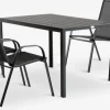 JERSORE + LEKNESJERSORE L140 table + 4 LEKNES chaises noir-JYSK New