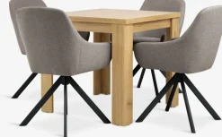 JUNGEN + ROSTRUPJUNGEN L80/160 table colo. chêne + 4 ROSTRUP chaises sable-JYSK Best