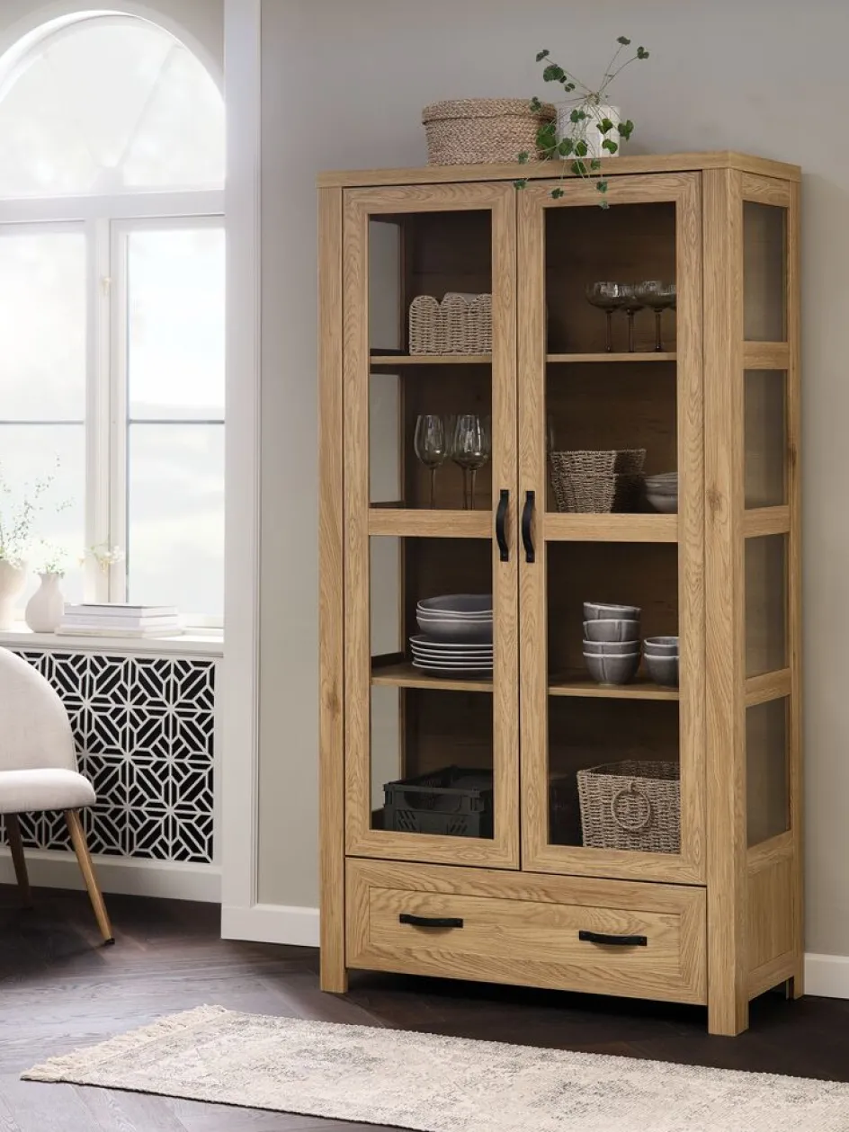 JUNGENVitrine JUNGEN 2 portes 1 tiroir coloris chêne chaud-JYSK Best