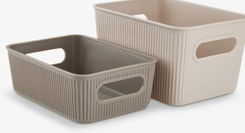 JUNSELECaisse de rangement JUNSELE 2 pcs plastique sable-JYSK Best