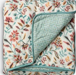 KAMILLECouverture matelassée KAMILLE 140x200 blanc/pétrole-JYSK