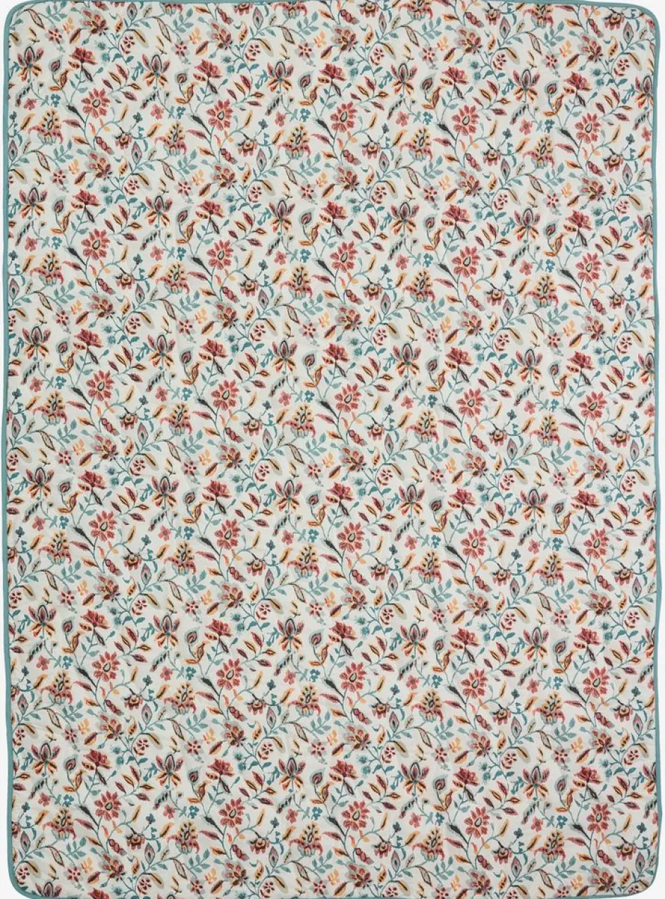 KAMILLECouverture matelassée KAMILLE 140x200 blanc/pétrole-JYSK