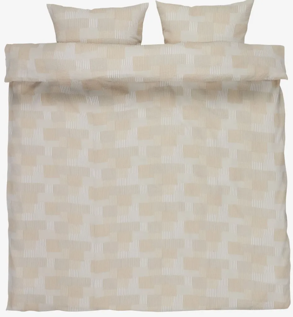 KARIPlusParure de lit Seersucker KARI 240x220 sable-JYSK Online