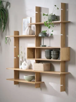 KARLEBYUnité murale KARLEBY 6 tablettes ajustables coloris chêne-JYSK Best