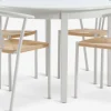 KIRKEBY + GUDERUPKIRKEBY Ø110 table blanc + JYDERUP chaises blanc/naturel-JYSK