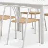 KIRKEBY + JYDERUPKIRKEBY L130/220 table blanc + JYDERUP chaises blanc/naturel-JYSK Best