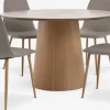 KLIPLEV + BISTRUPKLIPLEV Ø120 table coloris chêne + 4 BISTRUP chaises sable-JYSK Clearance
