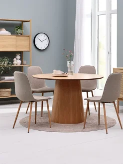 KLIPLEV + BISTRUPKLIPLEV Ø120 table coloris chêne + 4 BISTRUP chaises sable-JYSK Clearance