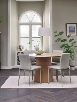 KLIPLEV + BRANDEKLIPLEV Ø120 table colo. chêne nat. + 4 BRANDE chaises beige-JYSK Sale