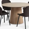 KLIPLEV + GEVNINGEKLIPLEV Ø120 table coloris chêne + 4 GEVNINGE chaises beige-JYSK Online