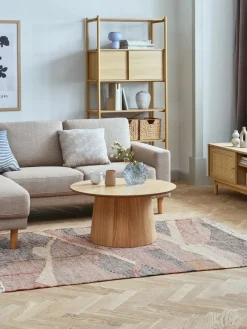 KLIPLEVTable basse KLIPLEV Ø80 coloris chêne naturel-Royal Oak