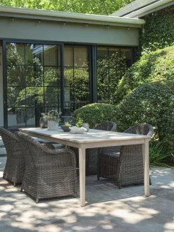 KOLLEN + GAMMELBYKOLLEN L205 table acacia + 4 GAMMELBY chaises gris-JYSK Hot