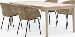 KOLLEN + TUERNEKOLLEN L205 table acacia + 4 TUERNE chaises naturel-JYSK Hot