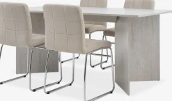 KRONDAL + HAMMELKRONDAL L180 table colo. travertin + 4 HAMMEL chaises beige-JYSK Online