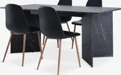 KRONDAL + JONSTRUPKRONDAL L180 table marbre + 4 JONSTRUP chaises noir-JYSK New