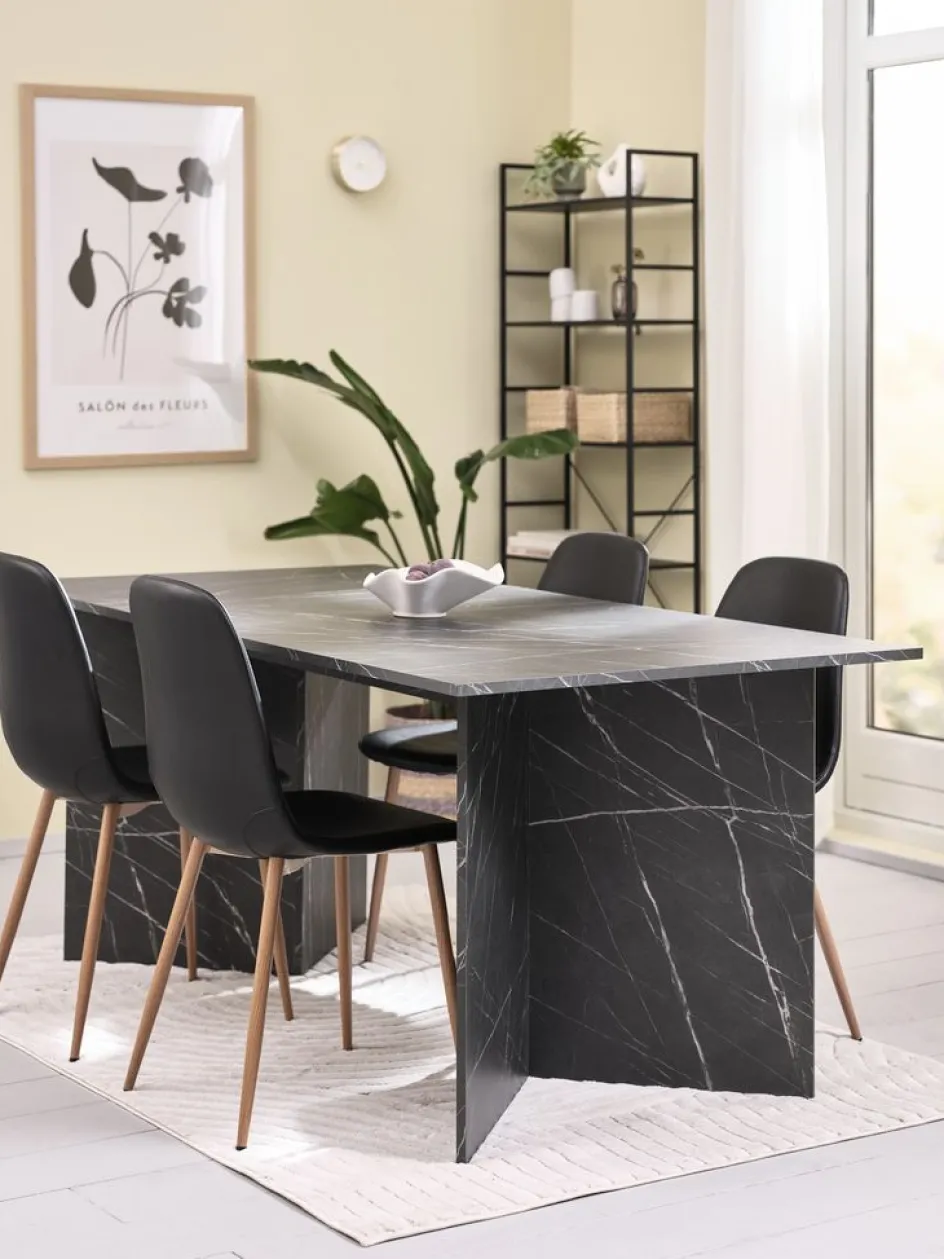 KRONDAL + JONSTRUPKRONDAL L180 table marbre + 4 JONSTRUP chaises noir-JYSK New