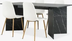 KRONDAL + JONSTRUPKRONDAL L180 table colo. marbre + 4 JONSTRUP chaises blanc-JYSK Clearance