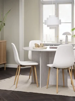 KRONDAL + JONSTRUPKRONDAL Ø110 table travertin + 4 JONSTRUP chaises blanc-JYSK Online