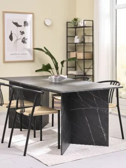 KRONDAL + JYDERUPKRONDAL L180 table marbre + 4 JYDERUP chaises noir/naturel-JYSK