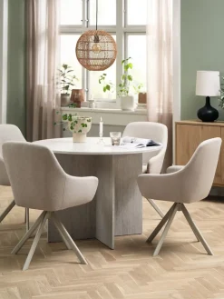KRONDAL + ROSTRUPKRONDAL Ø110 table travertin + 4 ROSTRUP chaises beige-JYSK Hot