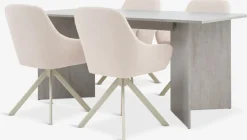 KRONDAL + ROSTRUPKRONDAL L180 table travertin + 4 ROSTRUP chaises beige-JYSK