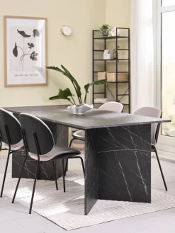 KRONDAL + TESTRUPKRONDAL L180 table marbre + 4 TESTRUP chaises sable c./noir-JYSK Online