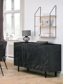 KRONDALBuffet KRONDAL 3 portes noir/imitation marbre-JYSK Discount