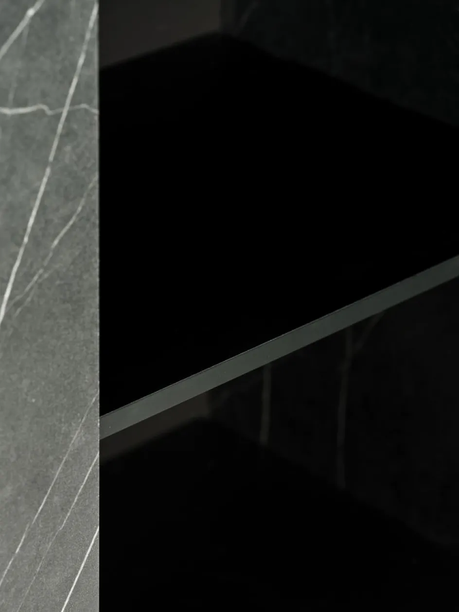 KRONDALBuffet KRONDAL 3 portes noir/imitation marbre-JYSK Discount