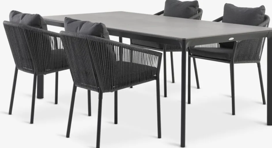 KUMLA + GILJAKUMLA L200 table + 4 GILJA chaises gris-JUTLANDIA Hot