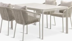 KUMLA + GILJAKUMLA L150 table + 4 GILJA chaises beige-JUTLANDIA