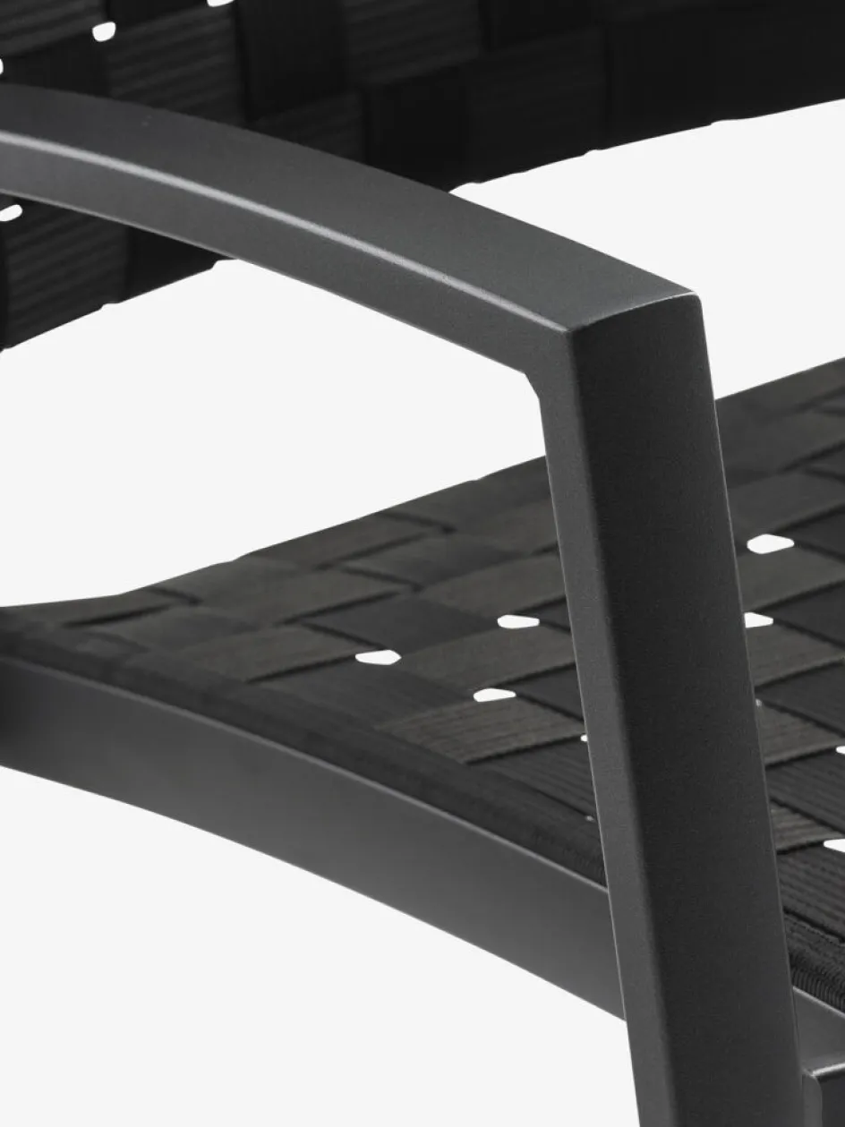 KUMLA + GLOMFJORDKUMLA L200 table gris + 4 GLOMFJORD chaises noir-JUTLANDIA New