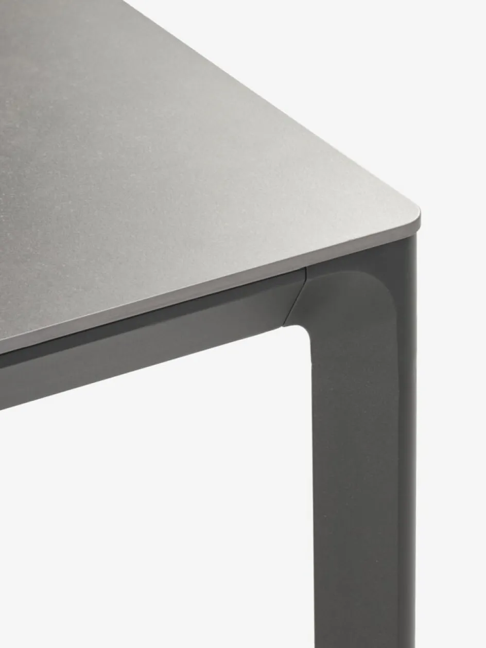 KUMLA + GLOMFJORDKUMLA L150 table gris + 4 GLOMFJORD chaises noir-JUTLANDIA Discount