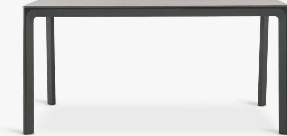 KUMLA + HEMSEDALKUMLA L150 table gris + 4 HEMSEDAL chaises noir-JUTLANDIA Best