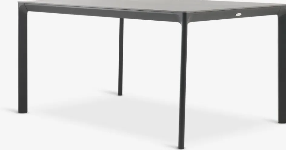 KUMLA + HEMSEDALKUMLA L150 table gris + 4 HEMSEDAL chaises noir-JUTLANDIA Best