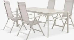 KUMLA + LOMMAKUMLA L200 table + 4 LOMMA chaises beige-JUTLANDIA Online
