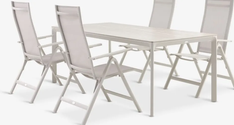 KUMLA + LOMMAKUMLA L200 table + 4 LOMMA chaises beige-JUTLANDIA Online