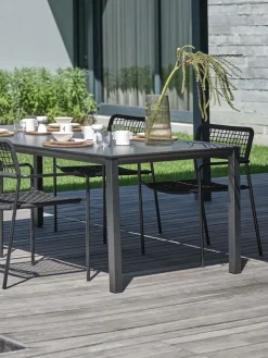 LANGETTable de jardin LANGET l95xL207 noir-JUTLANDIA Discount