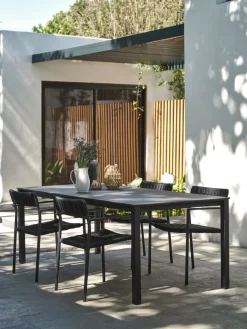 LANGETTable de jardin LANGET l95xL207 noir-JUTLANDIA Discount