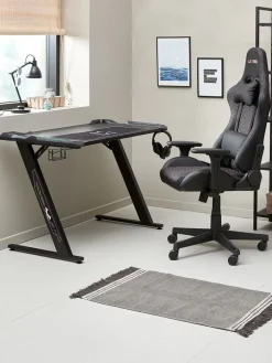 LINDHOLMGoldBureau gaming LINDHOLM a/LED et porte-gobelet noir-JYSK Best