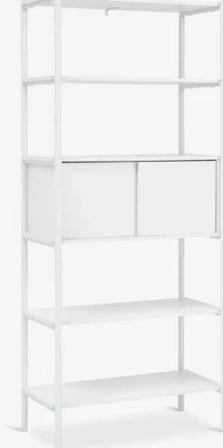 LINDVEDÉtagère LINDVED 6 tablettes 2 portes blanc-JYSK