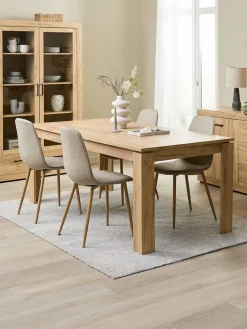 LINTRUP + BISTRUPLINTRUP L190/280 table colo. chêne + 4 BISTRUP chaises sable-JYSK Clearance