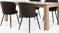 LINTRUP + RISSKOVLINTRUP L190/280 table colo. chêne + 4 RISSKOV chaises brun-JYSK Clearance