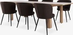 LINTRUP + RISSKOVLINTRUP L190/280 table colo. chêne + 4 RISSKOV chaises brun-JYSK Clearance